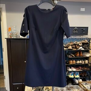 Tommy Hilfiger Women’s Navy Blue Mini Shift Dress Size 6 Short Sleeve Button